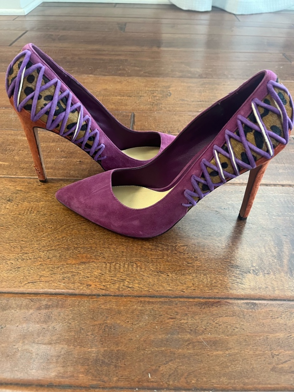 Brian Atwood Purple Suede Oriel Pumps